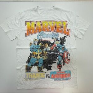 Marvel Comics Thanos vs Captain America White T-Shirt